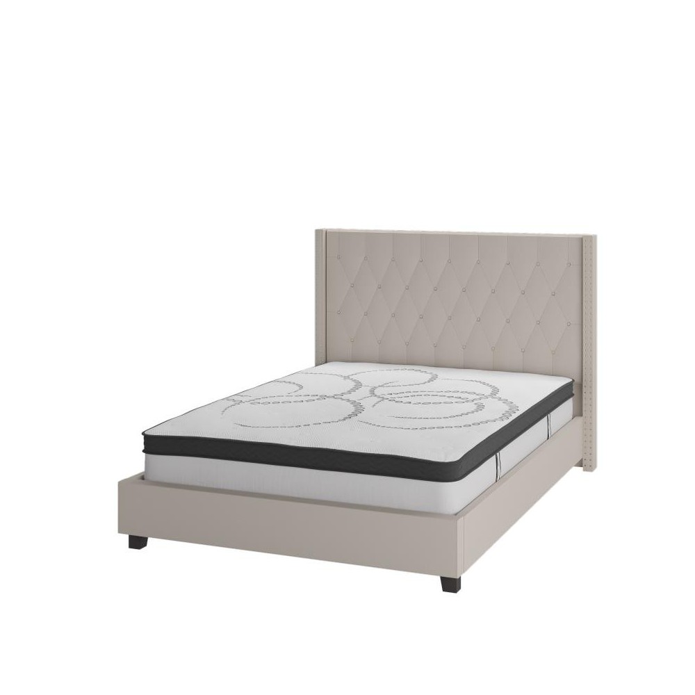 Flash Furniture Riverdale Queen Platform Bed Set-Beige HG-BM10-35-GG