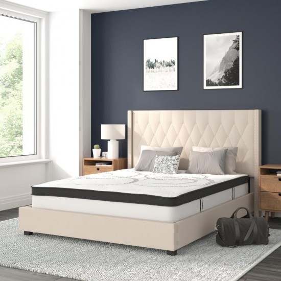 Flash Furniture Riverdale Queen Platform Bed Set-Beige HG-BM10-35-GG