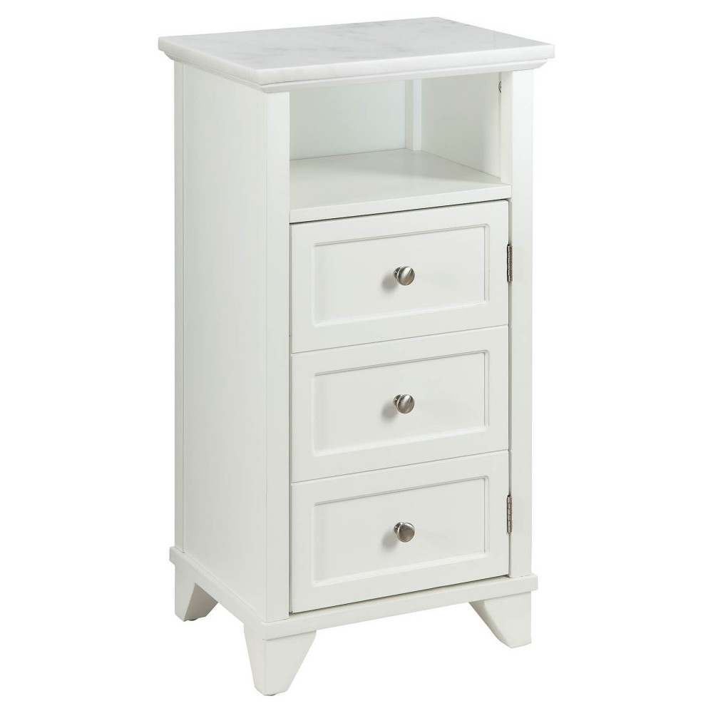 ACME Sherlock Cabinet, Marble & White