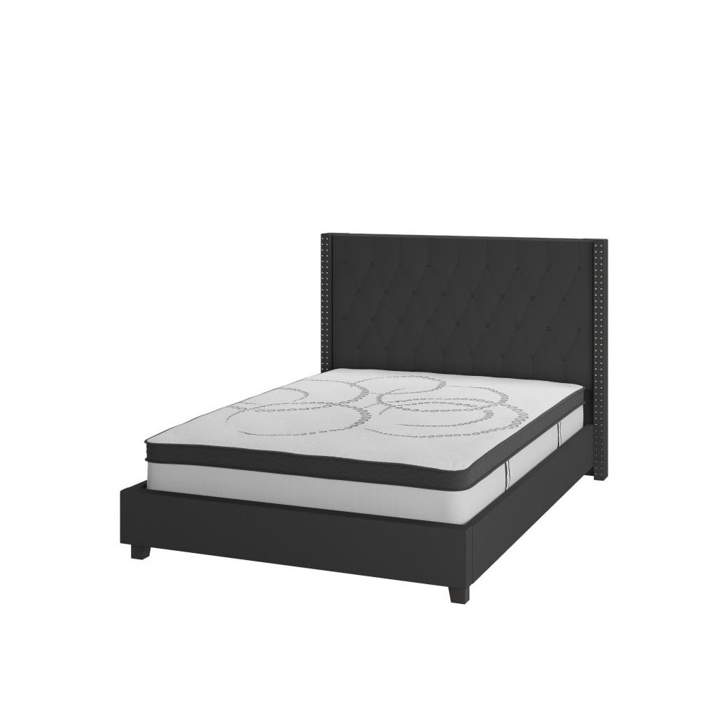 Flash Furniture Riverdale Full Platform Bed Set-Black HG-BM10-38-GG