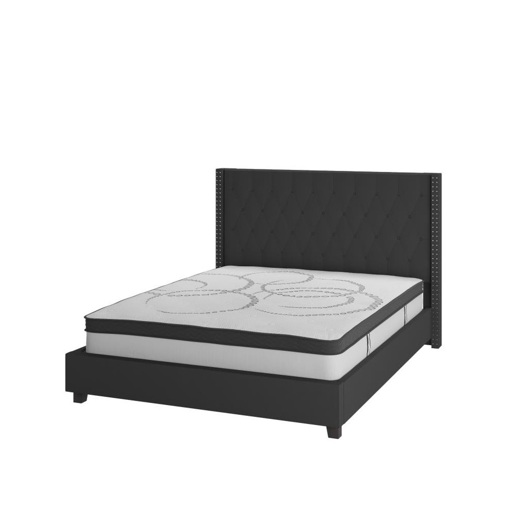 Flash Furniture Riverdale Queen Platform Bed Set-Black HG-BM10-39-GG