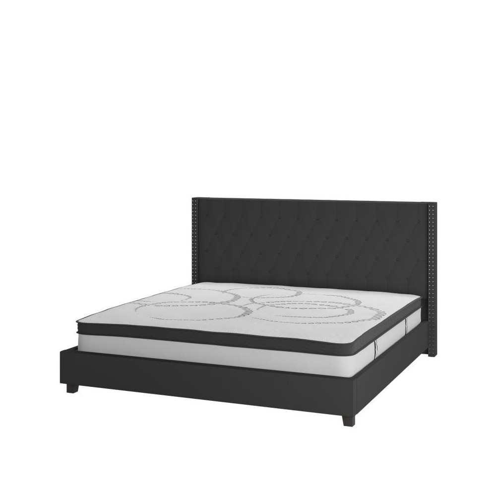 Flash Furniture Riverdale King Platform Bed Set-Black HG-BM10-40-GG