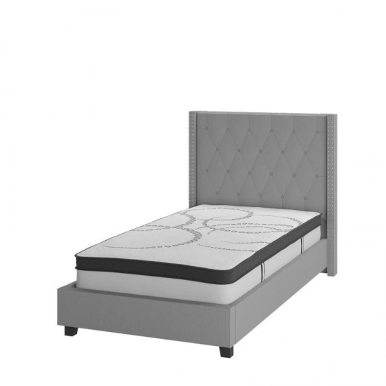 Flash Furniture Riverdale Twin Platform Bed Set-Gray HG-BM10-41-GG