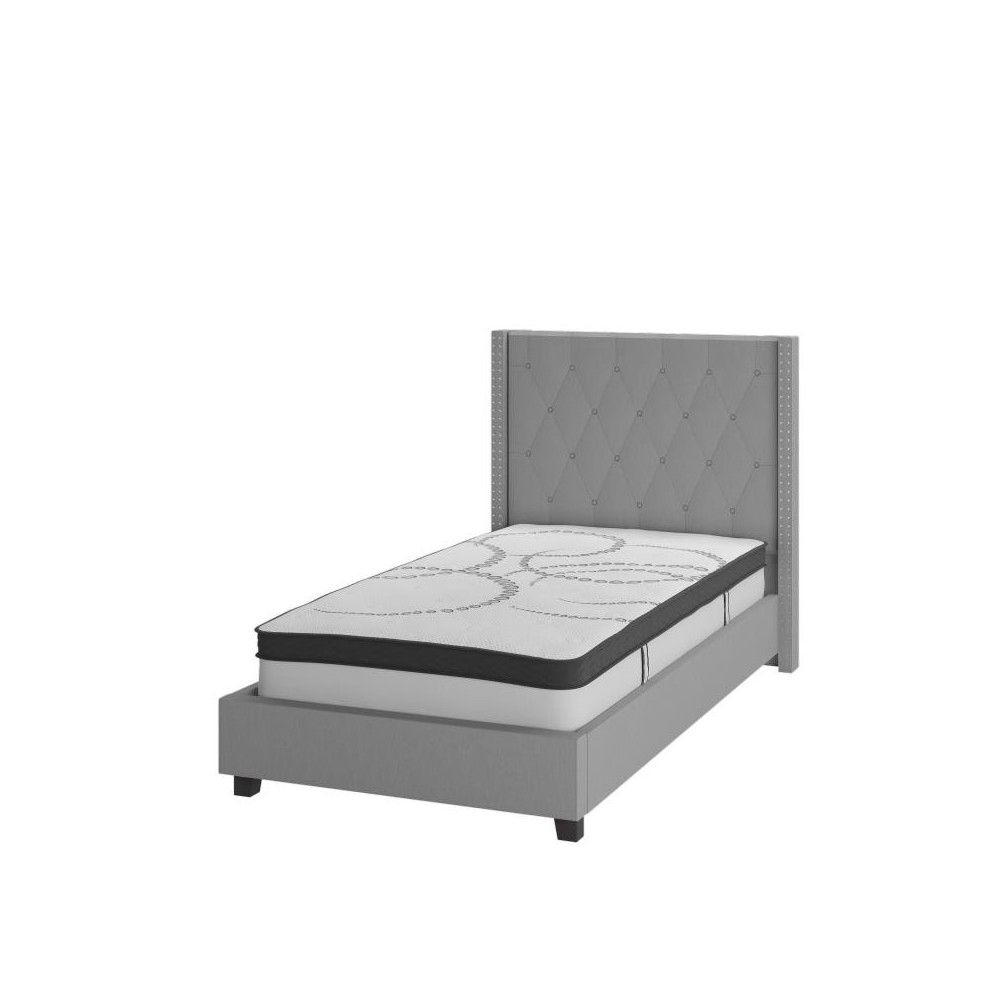 Flash Furniture Riverdale Twin Platform Bed Set-Gray HG-BM10-41-GG