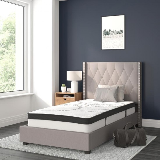 Flash Furniture Riverdale Twin Platform Bed Set-Gray HG-BM10-41-GG