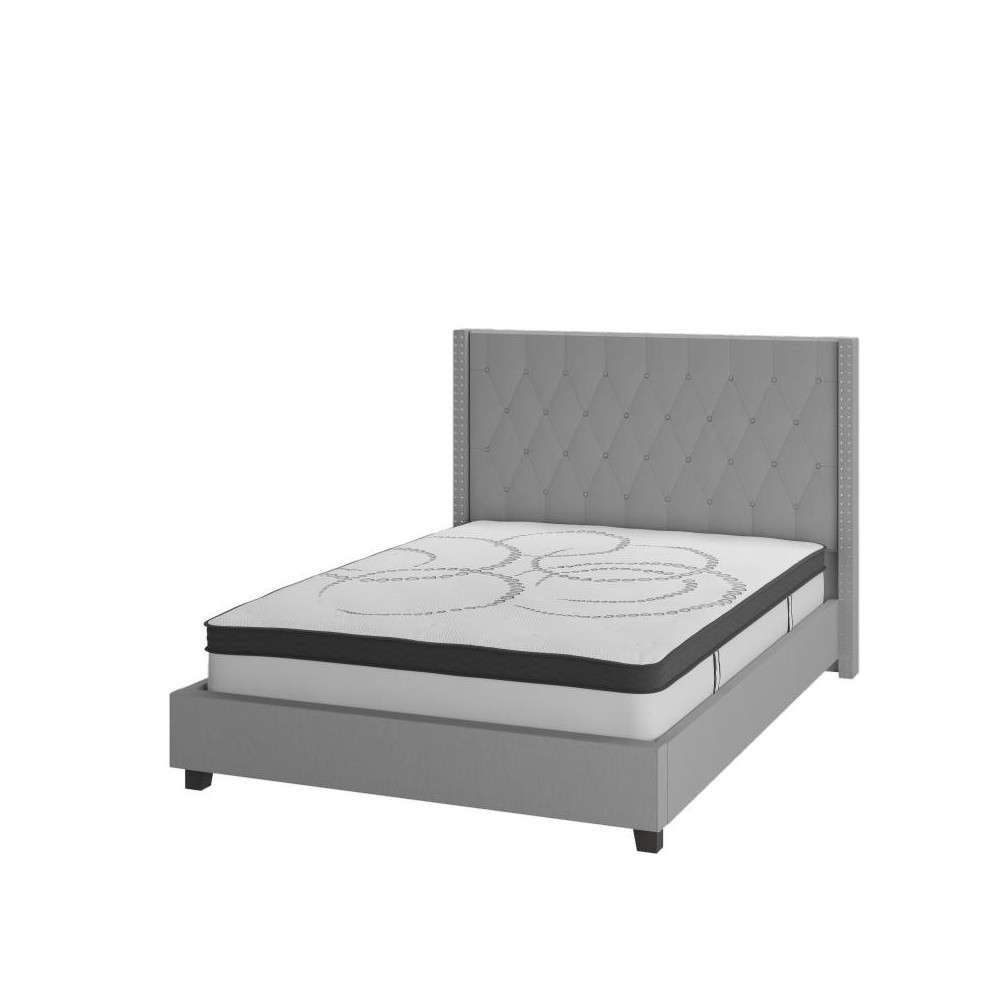 Flash Furniture Riverdale Full Platform Bed Set-Gray HG-BM10-42-GG