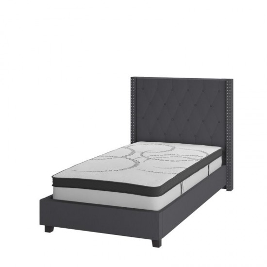 Flash Furniture Riverdale Twin Platform Bed Set-Gray HG-BM10-45-GG