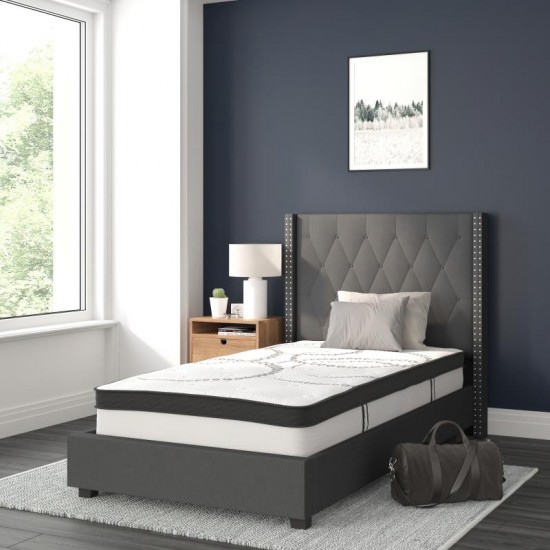 Flash Furniture Riverdale Twin Platform Bed Set-Gray HG-BM10-45-GG