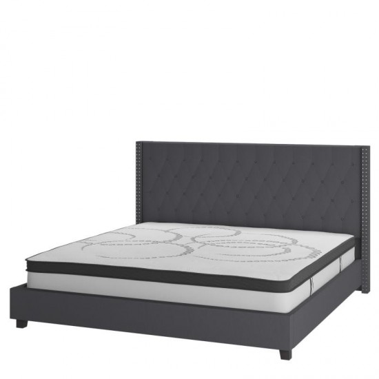 Flash Furniture Riverdale King Platform Bed Set-Gray HG-BM10-48-GG