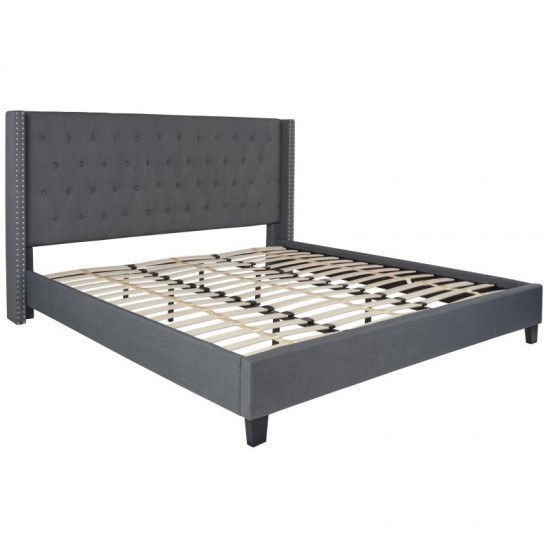 Flash Furniture Riverdale King Platform Bed Set-Gray HG-BM10-48-GG