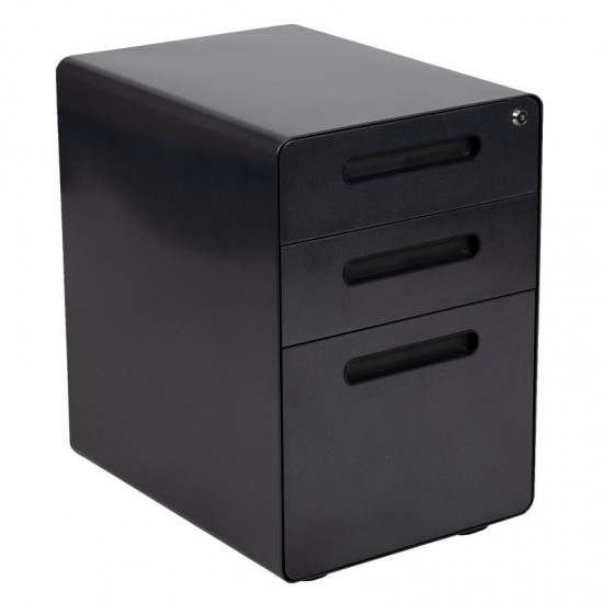 Flash Furniture Wren 3-Drawer Filing Cabinet-Black HZ-AP535-01-BK-GG