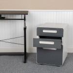 Flash Furniture Wren Filing Cabinet-White/Charcoal HZ-AP535-02-DGY-WH-GG