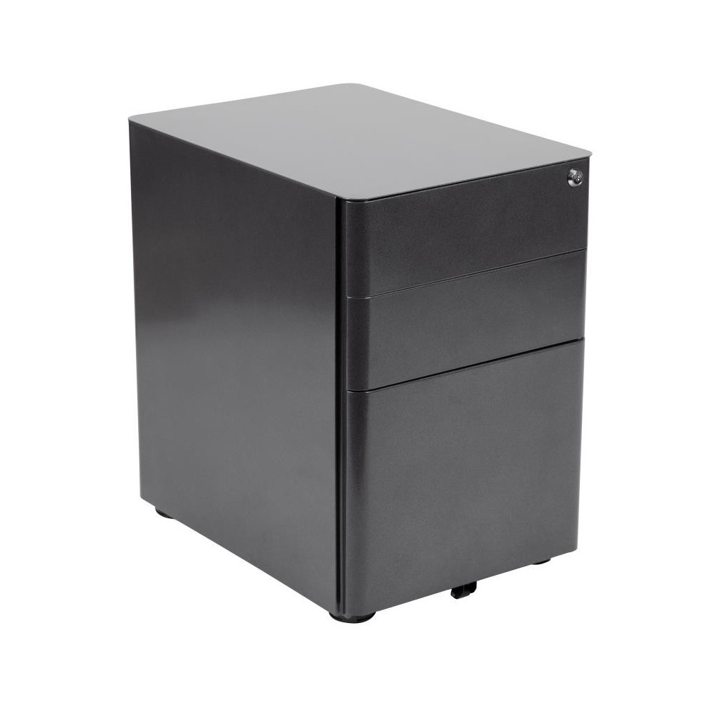 Flash Furniture Warner 3-Drawer Filing Cabinet-Black HZ-CHPL-01-BK-GG Flash Furniture Warner 3-Drawer Filing Cabinet-Black HZ-CHPL-01-BK-GG