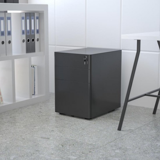 Flash Furniture Warner 3-Drawer Filing Cabinet-Black HZ-CHPL-01-BK-GG