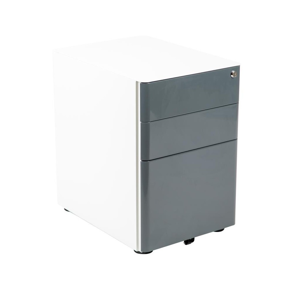 Flash Furniture Warner Filing Cabinet-White/Charcoal HZ-CHPL-02-GRY-WH-GG