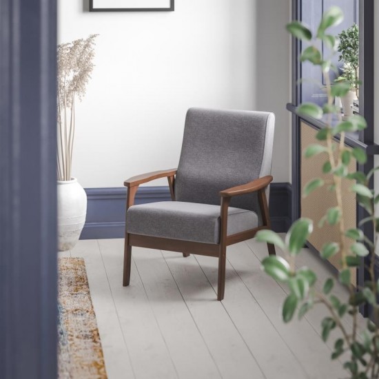 Flash Furniture Langston Gray Faux Linen Arm Chair IS-IT673317-GY-GG