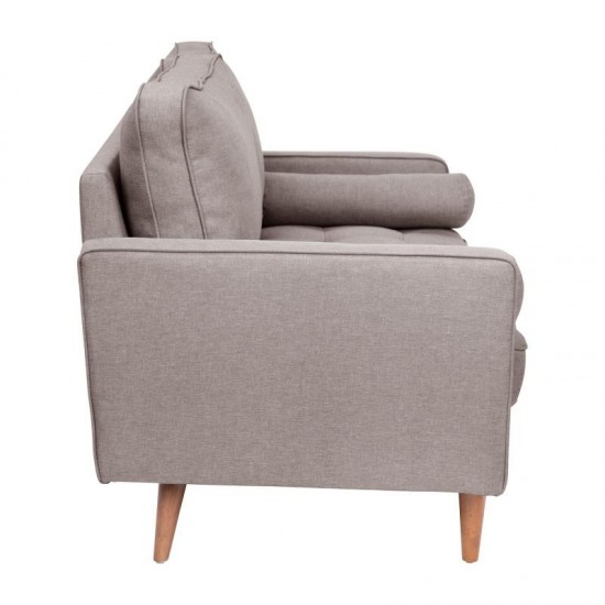 Flash Furniture Hudson SLT Gray Upholstered Loveseat IS-PL100-GY-GG