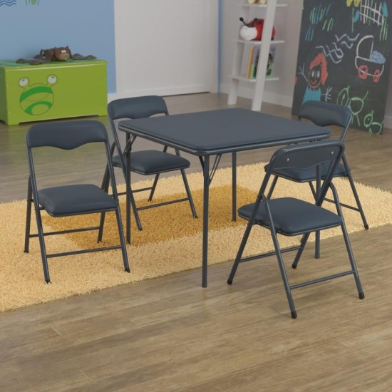 Flash Furniture Mindy Navy Kid Folding Table Set JB-9-KID-NV-GG