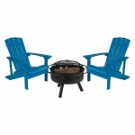 Flash Furniture Charlestown Adirondack Chair & Fire Pit JJ-C145012-32D-BLU-GG