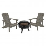 Flash Furniture Charlestown Adirondack Chair & Fire Pit JJ-C145012-32D-LTG-GG