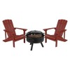 Flash Furniture Charlestown Adirondack Chair & Fire Pit JJ-C145012-32D-RED-GG