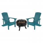 Flash Furniture Charlestown Adirondack Chair & Fire Pit JJ-C145012-32D-SFM-GG