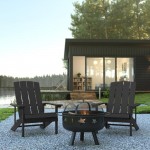 Flash Furniture Charlestown Adirondack Chair & Fire Pit JJ-C145012-32D-SLT-GG