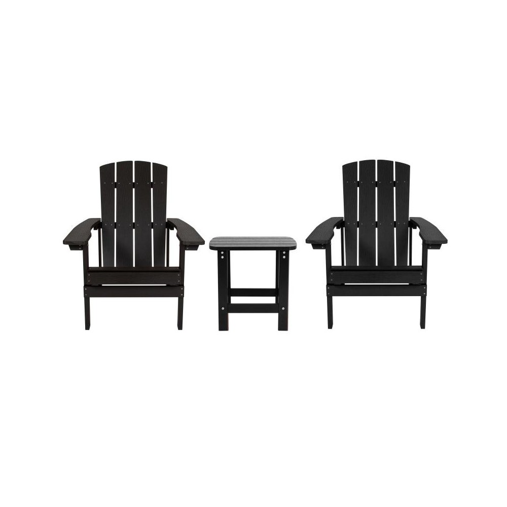 Flash Furniture Charlestown Black Table and 2 Chair Set JJ-C14501-2-T14001-BK-GG