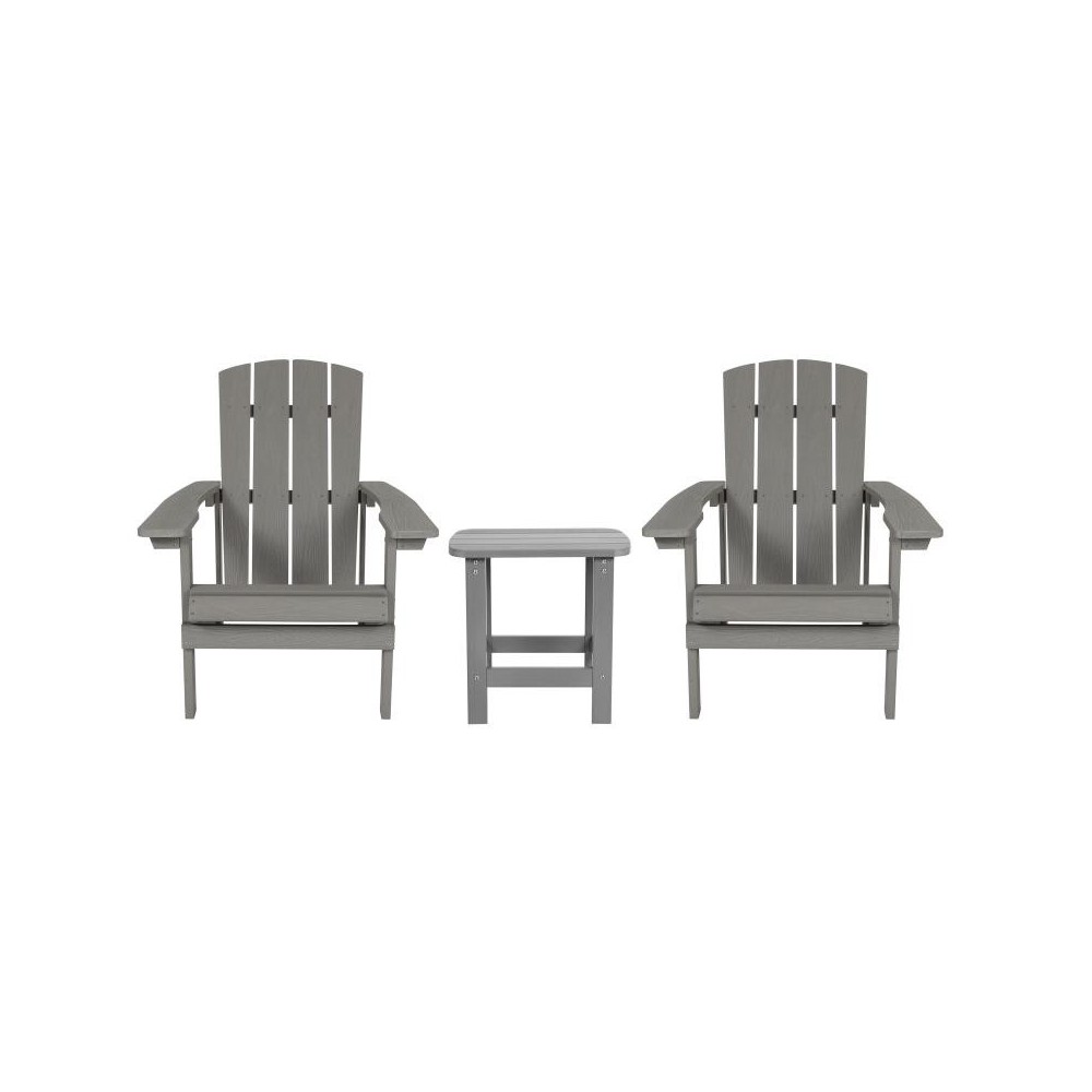 Flash Furniture Charlestown Gray Table and 2 Chair Set JJ-C14501-2-T14001-GY-GG