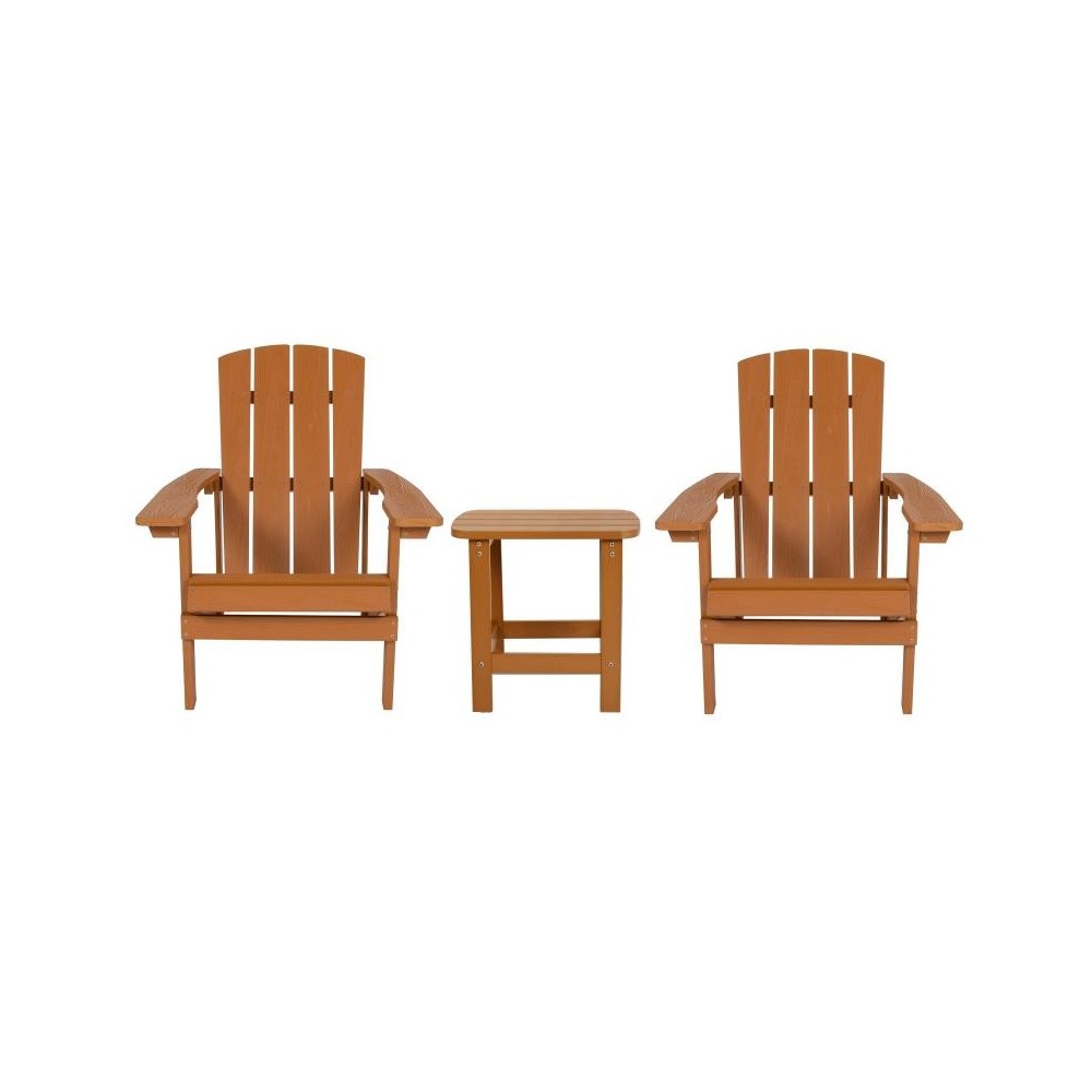 Flash Furniture Teak Table and 2 Chair Set JJ-C14501-2-T14001-TEAK-GG