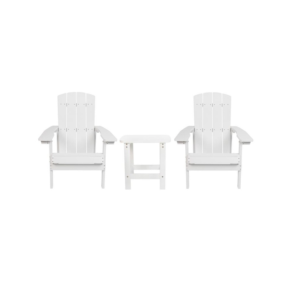 Flash Furniture Charlestown White Table and 2 Chair Set JJ-C14501-2-T14001-WH-GG