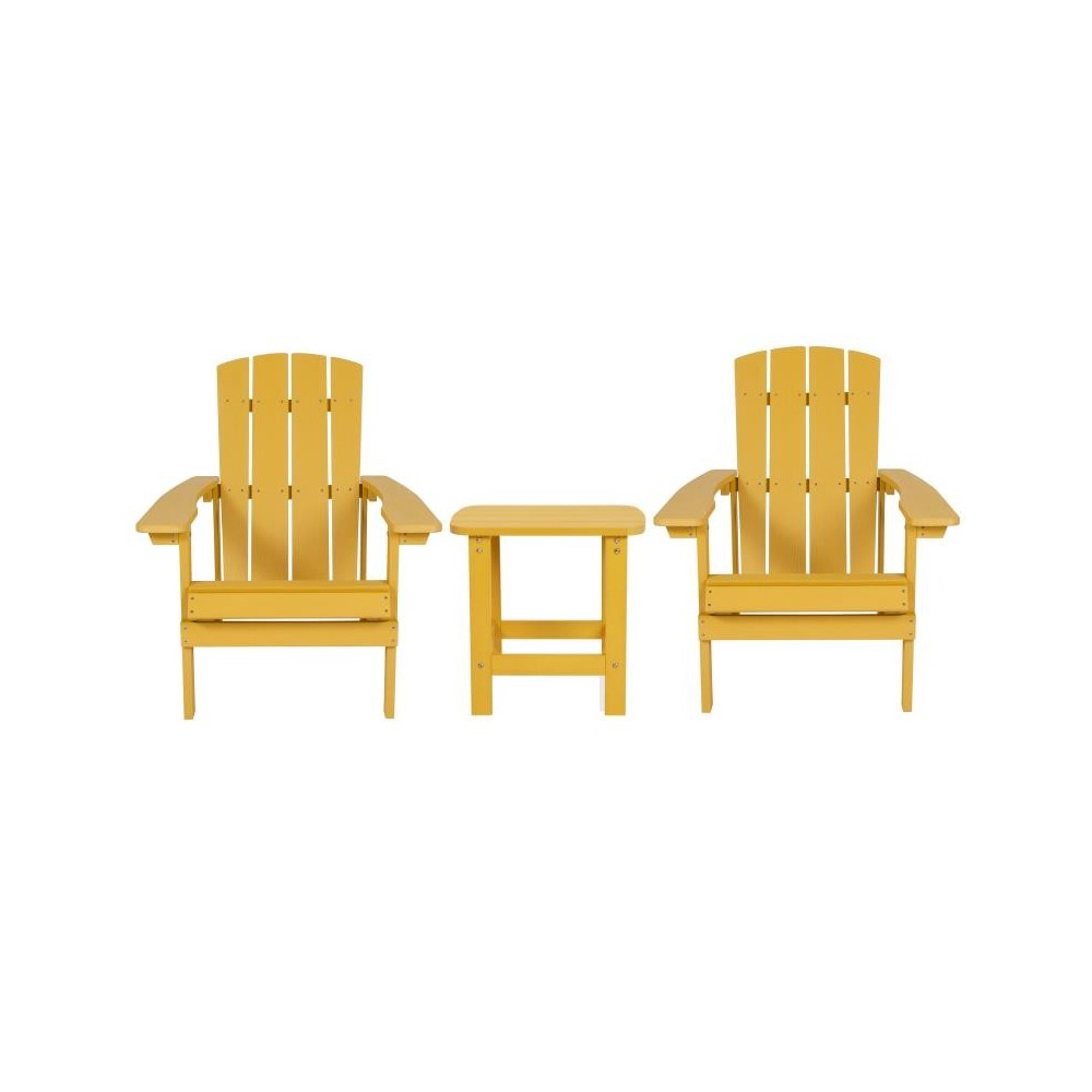 Flash Furniture Yellow Table and 2 Chair Set JJ-C14501-2-T14001-YLW-GG