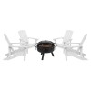 Flash Furniture Charlestown Adirondack Chair & Fire Pit JJ-C145014-32D-WH-GG