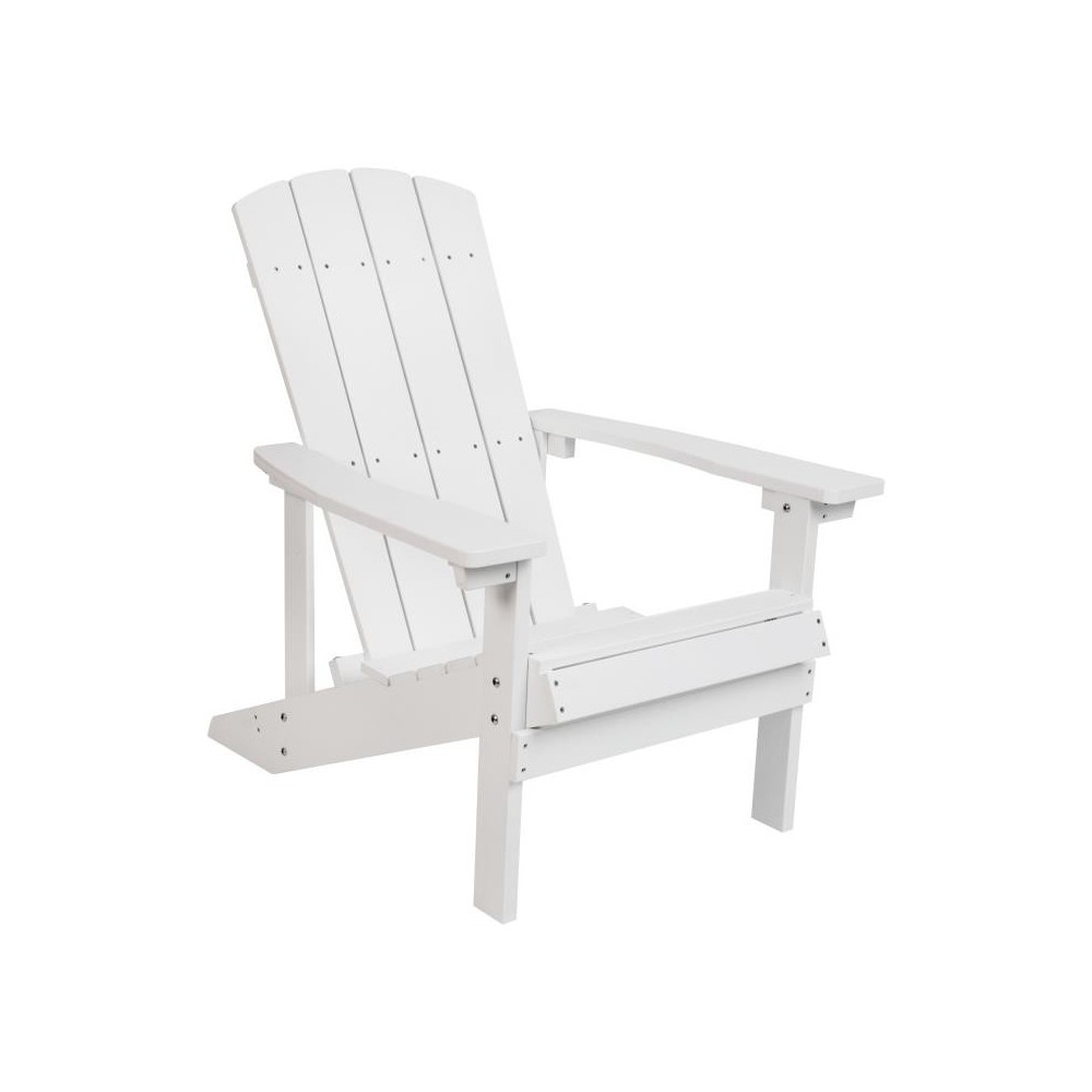 Flash Furniture Charlestown White Poly Adirondack Chair JJ-C14501-WH-GG