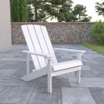 Flash Furniture Charlestown White Poly Adirondack Chair JJ-C14501-WH-GG