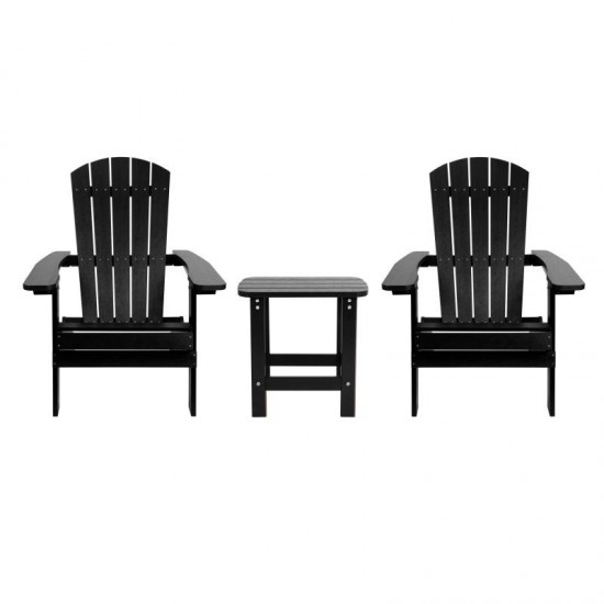 Flash Furniture Black Table and 2 Chair Set JJ-C14505-2-T14001-BLK-GG