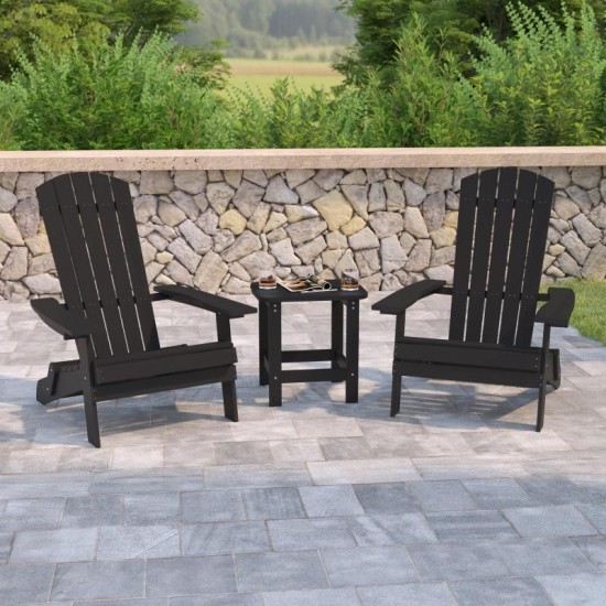 Flash Furniture Black Table and 2 Chair Set JJ-C14505-2-T14001-BLK-GG