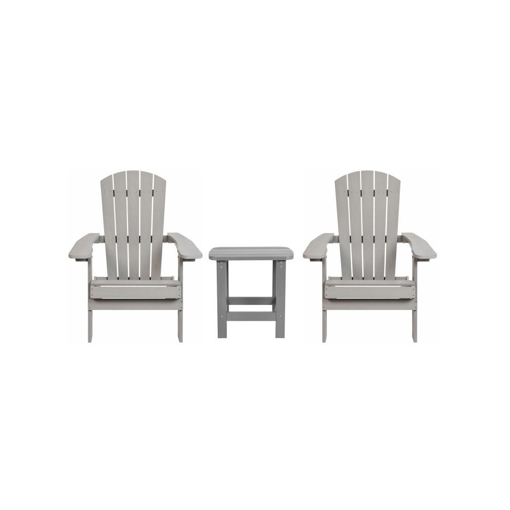 Flash Furniture Charlestown Gray Table and 2 Chair Set JJ-C14505-2-T14001-GY-GG