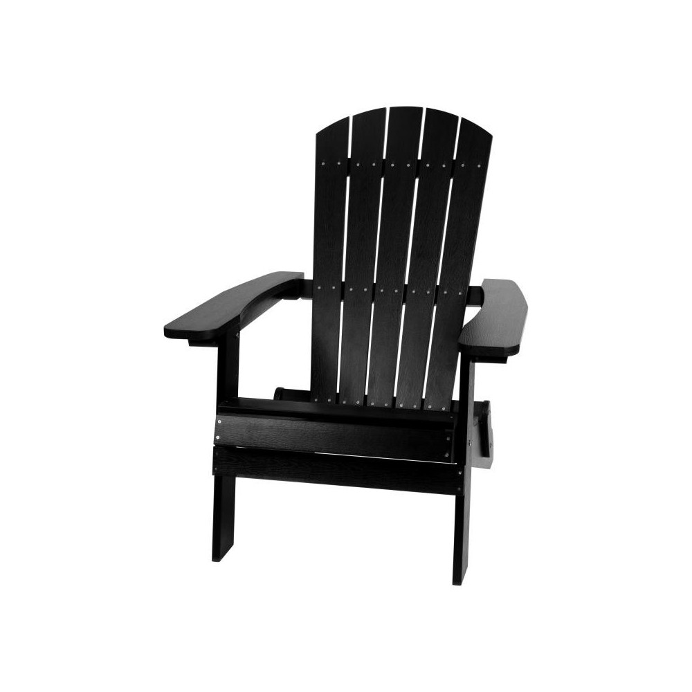 Flash Furniture Charlestown Black Folding Adirondack Chair JJ-C14505-BLK-GG