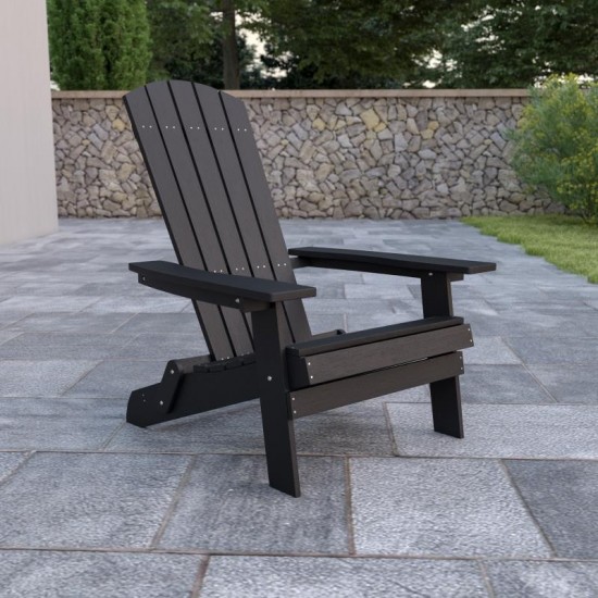 Flash Furniture Charlestown Black Folding Adirondack Chair JJ-C14505-BLK-GG