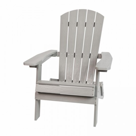 Flash Furniture Charlestown Gray Folding Adirondack Chair JJ-C14505-GY-GG
