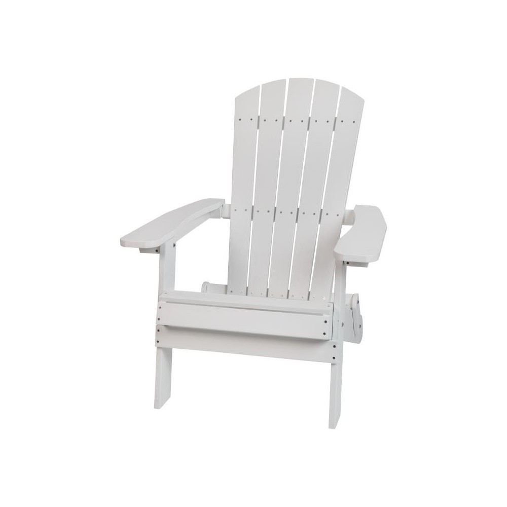 Flash Furniture Charlestown White Folding Adirondack Chair JJ-C14505-WH-GG