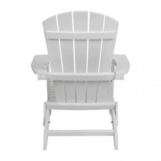 Flash Furniture Charlestown White Folding Adirondack Chair JJ-C14505-WH-GG