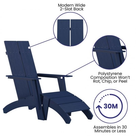 Flash Furniture Sawyer Navy Chair & Ottoman Set JJ-C14509-14309-NV-GG