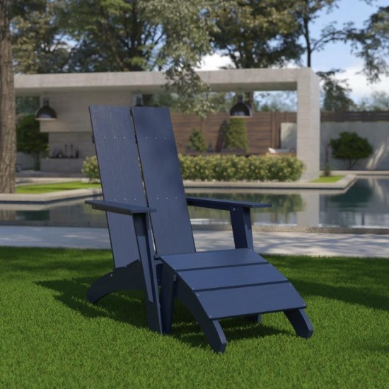 Flash Furniture Sawyer Navy Chair & Ottoman Set JJ-C14509-14309-NV-GG