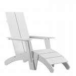 Flash Furniture Sawyer White Chair & Ottoman Set JJ-C14509-14309-WH-GG