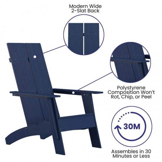 Flash Furniture Finn 2PK Navy Rockers & Fire Pit JJ-C145092-202-NV-GG