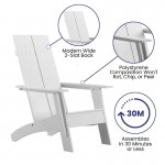 Flash Furniture Finn 2PK White Rockers & Fire Pit JJ-C145092-202-WH-GG