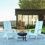 Flash Furniture Finn 2PK White Rockers & Fire Pit JJ-C145092-202-WH-GG