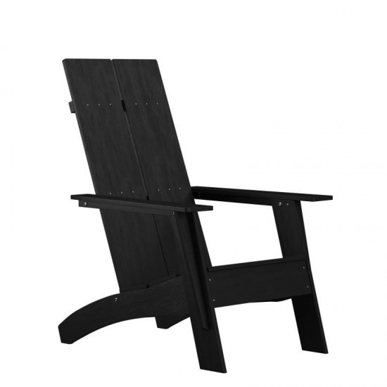 Flash Furniture Sawyer Black Modern Adirondack Chair JJ-C14509-BK-GG